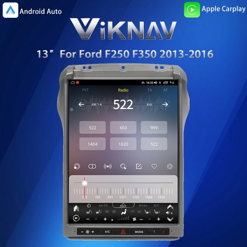 Viknav 13″ IPS QHD Car Radio For Ford F250 F350 2013-2016 Touch Stereo Screen GPS Navigation Carplay Multimedia Player Head Unit