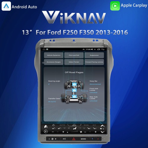 Viknav 13″ IPS QHD Car Radio For Ford F250 F350 2013-2016 Touch Stereo Screen GPS Navigation Carplay Multimedia Player Head Unit