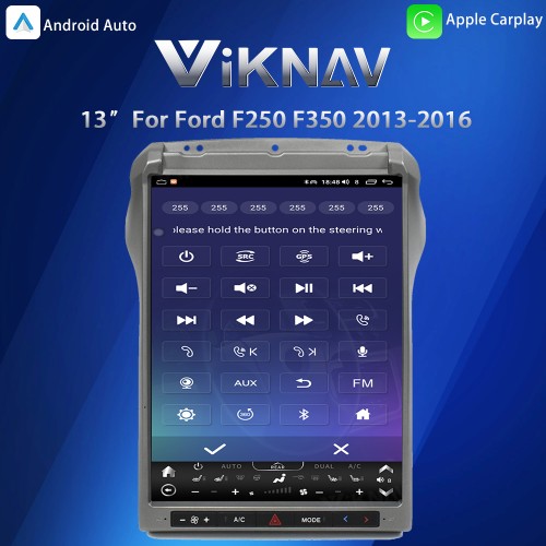 Viknav 13″ IPS QHD Car Radio For Ford F250 F350 2013-2016 Touch Stereo Screen GPS Navigation Carplay Multimedia Player Head Unit