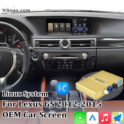 Viknav Linux System For Lexus GS 2012 -2015 Wireless Apple CarPlay Android Auto only support original car 12.3 inch Screen