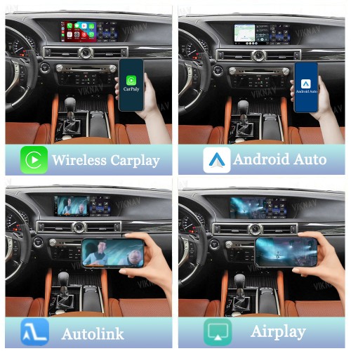 Viknav Linux System For Lexus GS 2012 -2015 Wireless Apple CarPlay Android Auto only support original car 12.3 inch Screen