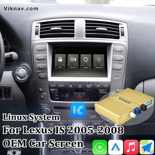 Viknav Linux System For Lexus IS 2005 -2008 Wireless Apple CarPlay Android Auto Only Support Original Car Screen