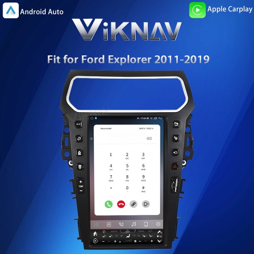 Viknav 13.6″ IPS QHD Andriod Car Radio For Ford Explorer 2011-2019 Touch Stereo Screen GPS Navigation Carplay Multimedia Player Head Unit