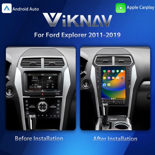 Viknav 13.6″ IPS QHD Andriod Car Radio For Ford Explorer 2011-2019 Touch Stereo Screen GPS Navigation Carplay Multimedia Player Head Unit