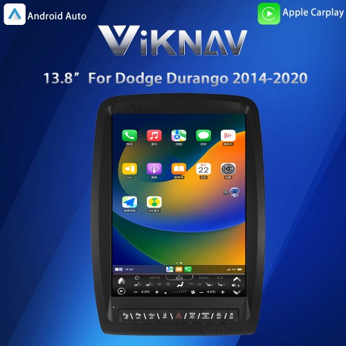 Viknav 13.8 Inch Car Radio For Dodge Durango 2014-2020 Android Tesla Style Stereo Autoradio Receiver Multimedia Player GPS Navigation Head Unit