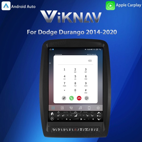 Viknav 13.8 Inch Car Radio For Dodge Durango 2014-2020 Android Tesla Style Stereo Autoradio Receiver Multimedia Player GPS Navigation Head Unit