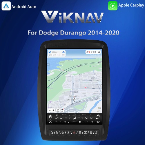 Viknav 13.8 Inch Car Radio For Dodge Durango 2014-2020 Android Tesla Style Stereo Autoradio Receiver Multimedia Player GPS Navigation Head Unit