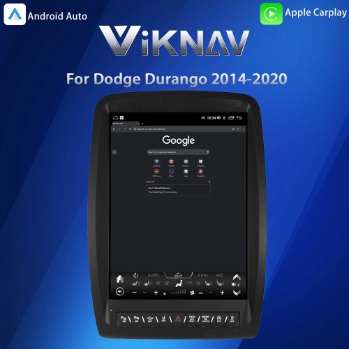 Viknav 13.8 Inch Car Radio For Dodge Durango 2014-2020 Android Tesla Style Stereo Autoradio Receiver Multimedia Player GPS Navigation Head Unit