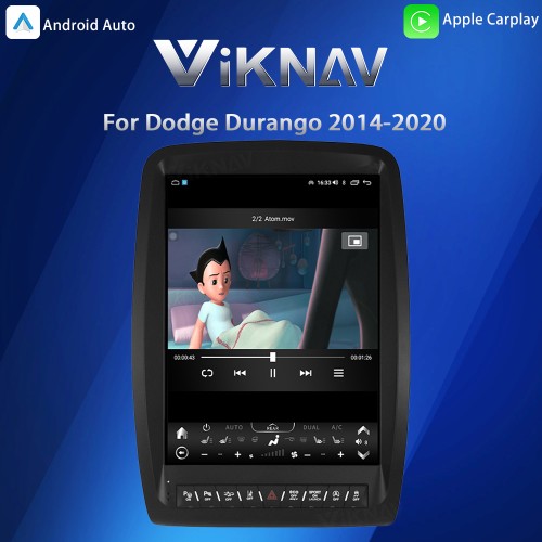 Viknav 13.8 Inch Car Radio For Dodge Durango 2014-2020 Android Tesla Style Stereo Autoradio Receiver Multimedia Player GPS Navigation Head Unit
