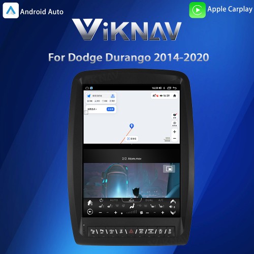 Viknav 13.8 Inch Car Radio For Dodge Durango 2014-2020 Android Tesla Style Stereo Autoradio Receiver Multimedia Player GPS Navigation Head Unit