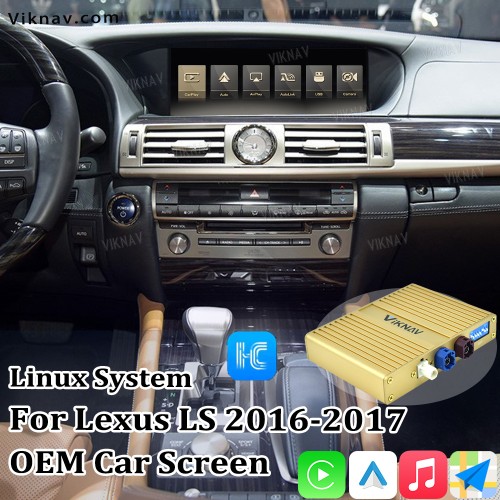 Viknav Fit For Original Car 12.3 Inch Screen Linux System For Lexus LS 2016 2017 Wireless Apple CarPlay Android Auto (Full Screen)