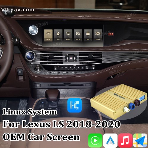 Viknav Linux System For Lexus LS 2018 -2020 Wireless Apple CarPlay Android Auto display screen