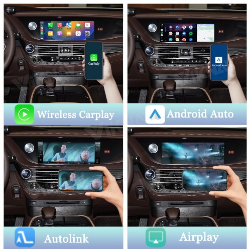 Viknav Linux System For Lexus LS 2018 -2020 Wireless Apple CarPlay Android Auto display screen