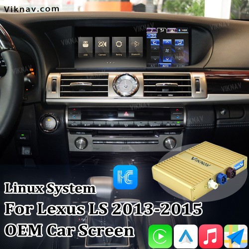 Viknav Fit For Original Car 12.3 Inch Screen Linux System For Lexus LS 2013 2014 2015 Wireless Apple CarPlay Android Auto (Half Screen)
