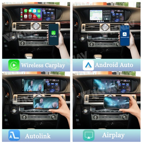 Viknav Fit For Original Car 12.3 Inch Screen Linux System For Lexus LS 2013 2014 2015 Wireless Apple CarPlay Android Auto (Half Screen)