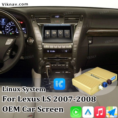 Viknav Linux System For Lexus LS 2007 -2008 Wireless Apple CarPlay Android Auto Only Support Original Car Screen