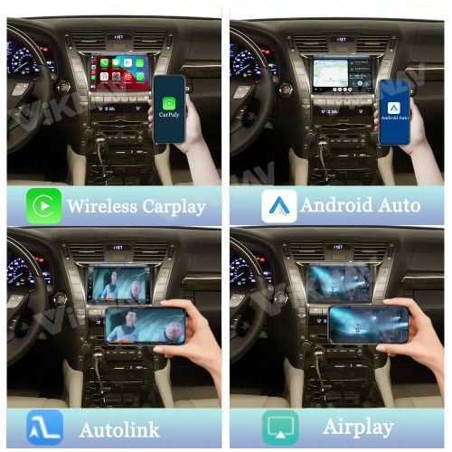 Viknav Linux System For Lexus LS 2007 -2008 Wireless Apple CarPlay Android Auto Only Support Original Car Screen
