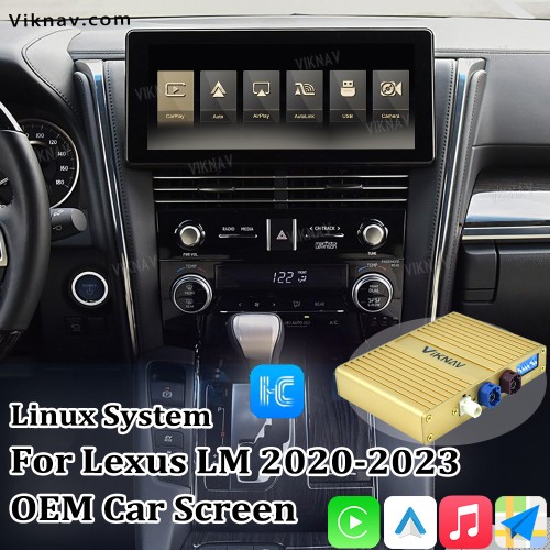 Viknav Linux System For Lexus LM 2020-2023 Wireless Apple CarPlay Android Auto display screen