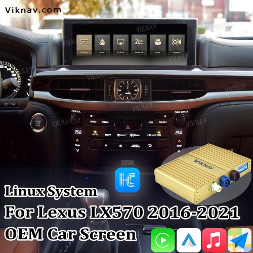 Viknav Fit For Original Car 12.3 Inch Screen Linux System For Lexus LX570 2016-2021 Wireless Apple CarPlay Android Auto