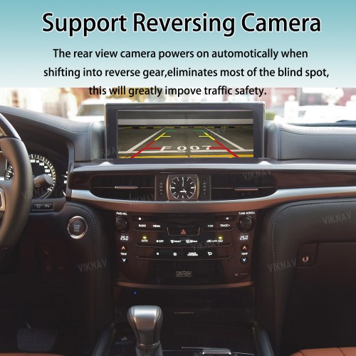 Viknav Fit For Original Car 12.3 Inch Screen Linux System For Lexus LX570 2016-2021 Wireless Apple CarPlay Android Auto