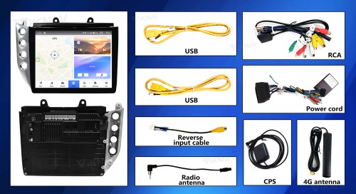 Viknav 10.25 Inch Android 8 Core Car Radio Player For Maserati GT GC GranTurismo 2007-2017 Car Multimedia Player GPS Navigation(Silver 128GB)