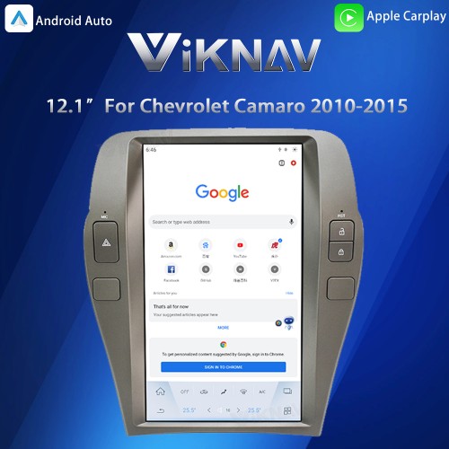 Viknav Car Radio 12.1 inch For Chevrolet Camaro 2010 2011 2012 2013 2014 2015 car Stereo Upgrade Support carplay and Android auto Head Unit Update(128GB)