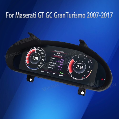 Viknav 10.25 Inch Car Radio Upgraded For Maserati GT GranTurismo 2007-2017 Multimedia Player GPS Navigation Carplay  Auto Stereo Receiver Replacement Head Unit (Black Car Radio+AC+Digital Cluster)
