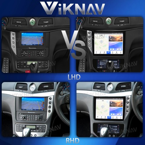 Viknav 10.25 Inch Car Radio Upgraded For Maserati GT GranTurismo 2007-2017 Multimedia Player GPS Navigation Carplay Auto Stereo Receiver Replacement Head Unit (Silver Car Radio+AC+Digital Cluster)
