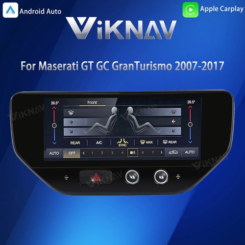 Viknav 10.25 Inch Car Radio Upgraded For Maserati GT GranTurismo 2007-2017 Multimedia Player GPS Navigation Carplay Auto Stereo Receiver Replacement Head Unit (Silver Car Radio+AC+Digital Cluster)