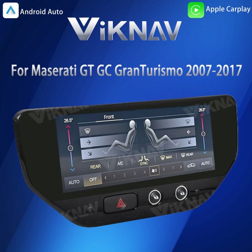 Viknav 10.25 Inch Car Radio Upgraded For Maserati GT GranTurismo 2007-2017 Multimedia Player GPS Navigation Carplay Auto Stereo Receiver Replacement Head Unit (Silver Car Radio+AC+Digital Cluster)