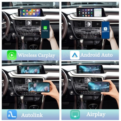 Viknav Fit For Original Car 12.3 Inch Screen Linux System For Lexus RX 2016 2017 2018 2019 Wireless Apple CarPlay Android Auto(Full Screen)