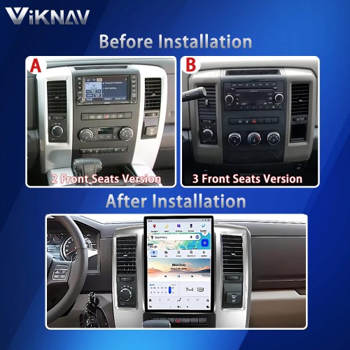 Viknav Upgrade 13.8 inch Android Car Radio For Dodge RAM 2008-2011 HD Touch Screen Wireless Carplay GPS Navigation Multimedia Player Head Unit