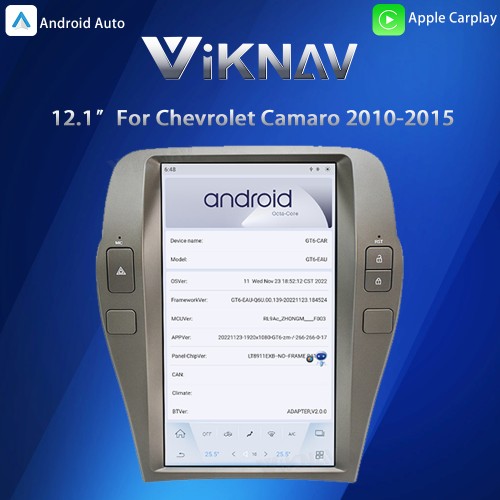 Viknav Car Radio Replacement For Chevrolet Camaro 2010 2011 2012 2013 2014 2015 car Stereo Upgrade Support carplay and Android auto Head Unit Update(64GB)