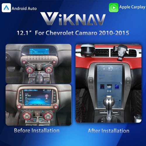 Viknav Car Radio Replacement For Chevrolet Camaro 2010 2011 2012 2013 2014 2015 car Stereo Upgrade Support carplay and Android auto Head Unit Update(64GB)