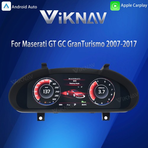 Viknav 12.3 Inch Car LCD Digital Cluster Speedometer For Maserati GT  2007-2017 Dashboard Instrument Virtual Cockpit