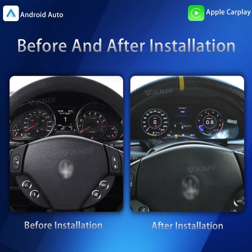Viknav 12.3 Inch Car LCD Digital Cluster Speedometer For Maserati GT  2007-2017 Dashboard Instrument Virtual Cockpit