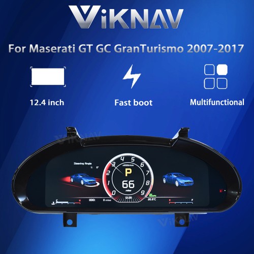 Viknav 12.3 Inch Car LCD Digital Cluster Speedometer For Maserati GT  2007-2017 Dashboard Instrument Virtual Cockpit