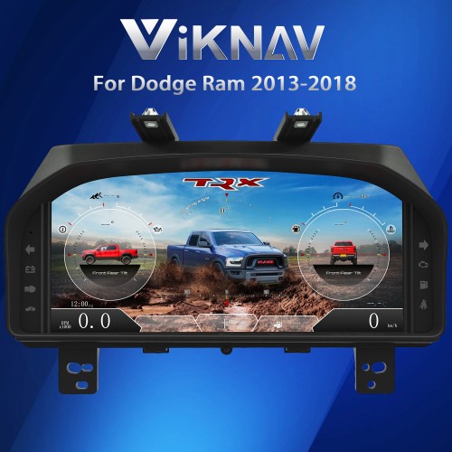 Viknav Pre Order 13.1 Inch Car Digital Cluster For Dodge Ram 1500 2500 3500 2013-2018 Linux System Car Digital Speedometer Dashboard Panel Instrument Panel Virtual Cockpit