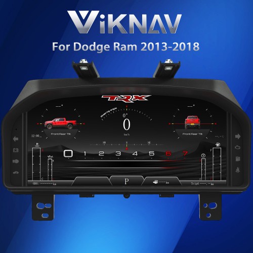 Viknav Pre Order 13.1 Inch Car Digital Cluster For Dodge Ram 1500 2500 3500 2013-2018 Linux System Car Digital Speedometer Dashboard Panel Instrument Panel Virtual Cockpit