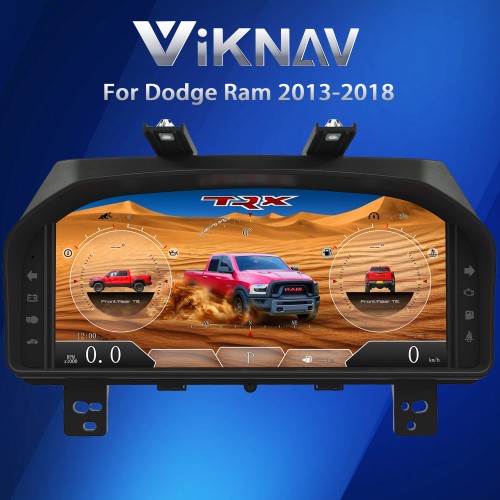 Viknav Pre Order 13.1 Inch Car Digital Cluster For Dodge Ram 1500 2500 3500 2013-2018 Linux System Car Digital Speedometer Dashboard Panel Instrument Panel Virtual Cockpit