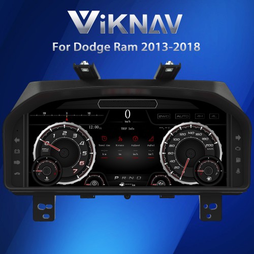 Viknav Pre Order 13.1 Inch Car Digital Cluster For Dodge Ram 1500 2500 3500 2013-2018 Linux System Car Digital Speedometer Dashboard Panel Instrument Panel Virtual Cockpit