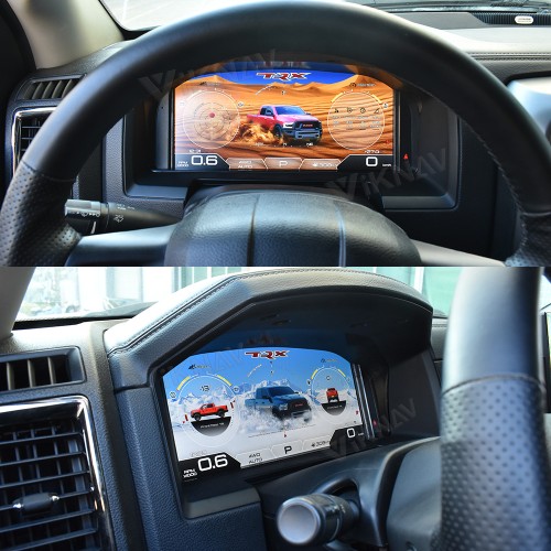 Viknav Pre Order 13.1 Inch Car Digital Cluster For Dodge Ram 1500 2500 3500 2013-2018 Linux System Car Digital Speedometer Dashboard Panel Instrument Panel Virtual Cockpit