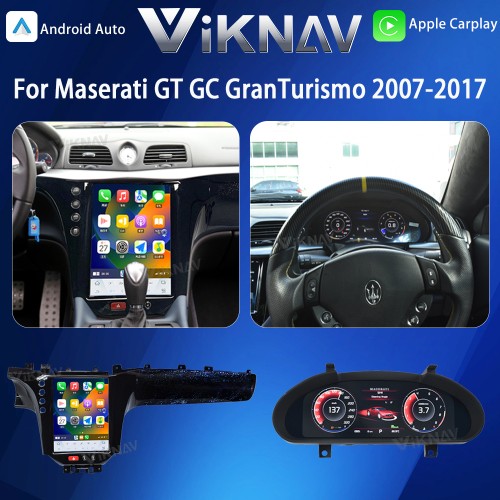 Viknav 13.6 Inch Android 8 Corefor Maserati GT 2007-2017 Touch Screen Head Unit car Stereo carplay Android auto GPS Navigation Multimedia Player Starlight Effect(car radio + digital cluster)