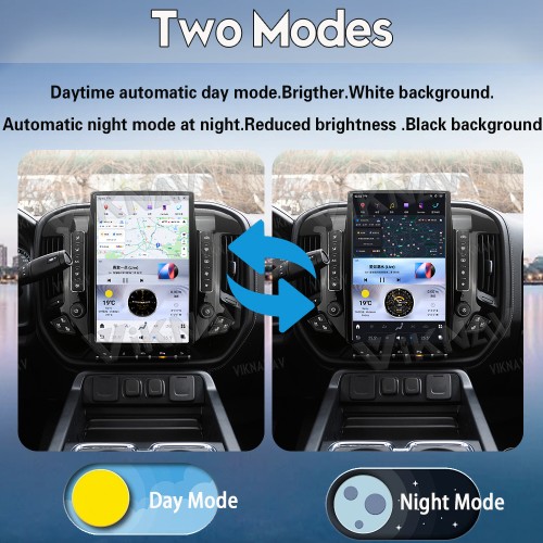 Viknav Car Radio For Chevrolet  Silverado / GMC SIERRA 2013-2018 HD Touch Screen Android Head Unit Wirless Carplay GPS Navigation Player Autoradio (black 128GB)