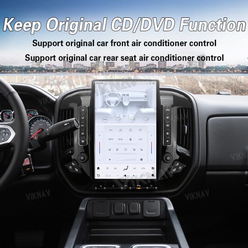 Viknav Car Radio For Chevrolet  Silverado / GMC SIERRA 2013-2018 HD Touch Screen Android Head Unit Wirless Carplay GPS Navigation Player Autoradio (black 128GB)