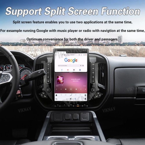 Viknav Car Radio For Chevrolet  Silverado / GMC SIERRA 2013-2018 HD Touch Screen Android Head Unit Wirless Carplay GPS Navigation Player Autoradio (black 128GB)