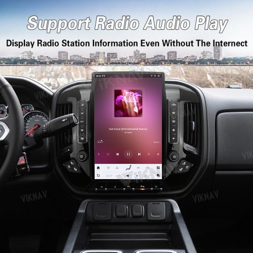 Viknav Car Radio For Chevrolet  Silverado / GMC SIERRA 2013-2018 HD Touch Screen Android Head Unit Wirless Carplay GPS Navigation Player Autoradio (black 128GB)