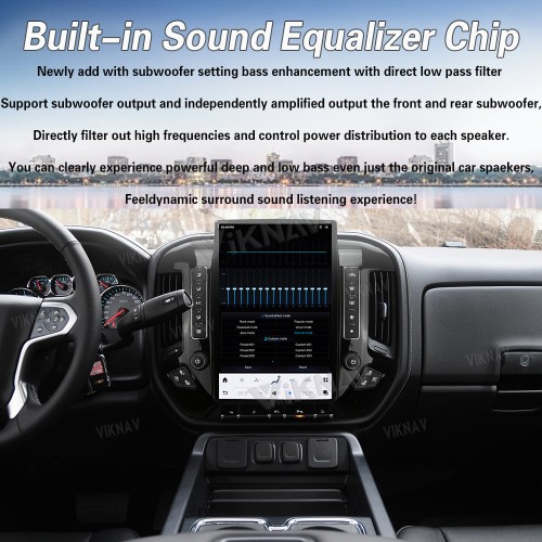 Viknav Car Radio For Chevrolet  Silverado / GMC SIERRA 2013-2018 HD Touch Screen Android Head Unit Wirless Carplay GPS Navigation Player Autoradio (black 128GB)