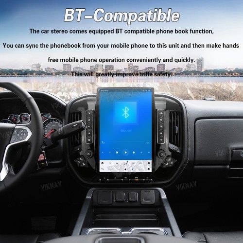 Viknav Car Radio For Chevrolet  Silverado / GMC SIERRA 2013-2018 HD Touch Screen Android Head Unit Wirless Carplay GPS Navigation Player Autoradio (black 128GB)
