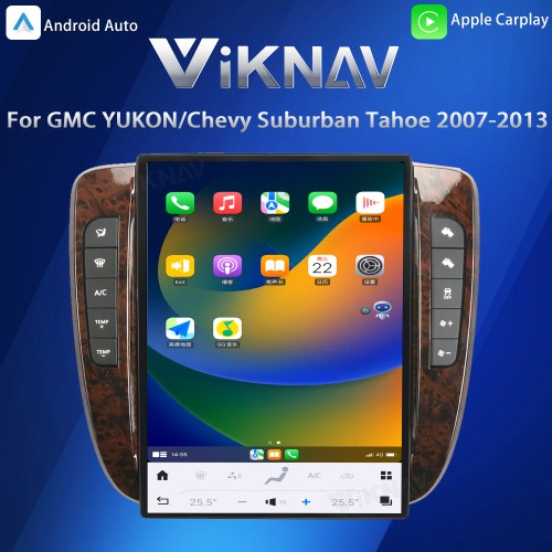 Viknav Upgrade 13.8 Inch Android Car Radio For GMC YUKON/Chevy Suburban Tahoe 2007-2013 Carplay GPS Navigation Multimedia Stereo Video Player(128GB)
